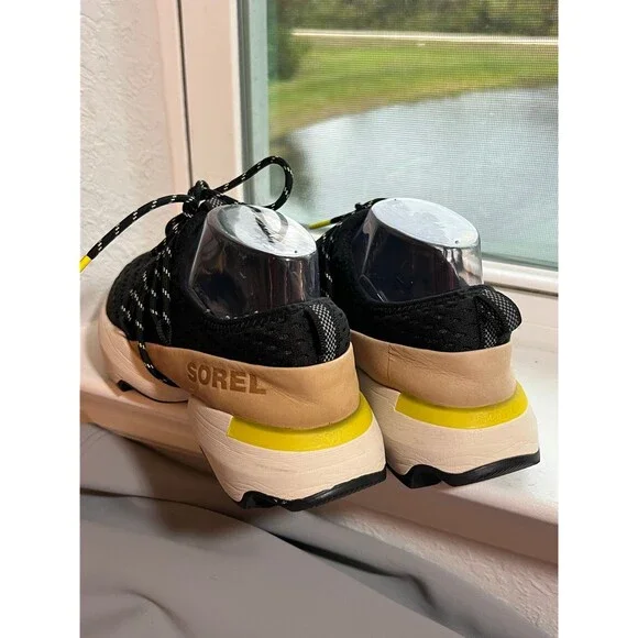 Sorel Kinetic Impact Lace Sneakers in Black Tan and Chartreuse Women’s Size 8.5 - Picture 7 of 12